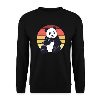 Panda Bear Japanese Giant Panda - Unisex Sweatshirt - black - Front - Alina (178cm) & Michal (187cm)