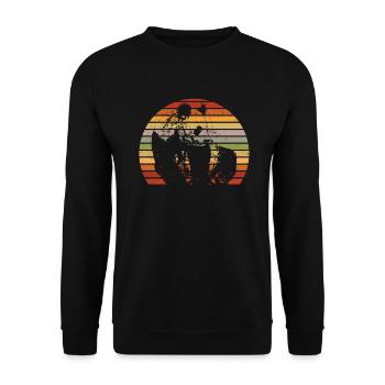 Panda Bear Japanese Panda - Unisex Sweatshirt - black - Front - Alina (178cm) & Michal (187cm)