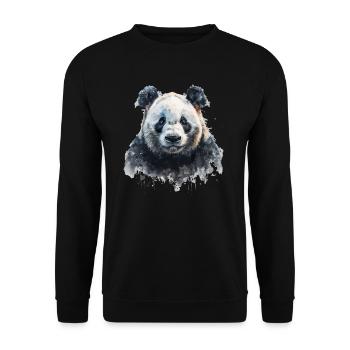 Panda Bear Aquarelles Panda japonais - Sweat-shirt Unisexe - noir - Devant - Alina (178cm) & Michal (187cm)