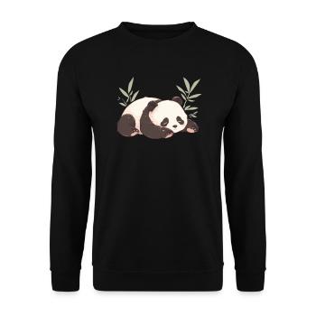 Panda Bear Sleeping Japanese Panda - Unisex Sweatshirt - black - Front - Alina (178cm) & Michal (187cm)