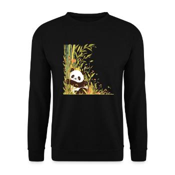 Panda Bear Bamboo Japanese Panda - Unisex Sweatshirt - black - Front - Alina (178cm) & Michal (187cm)