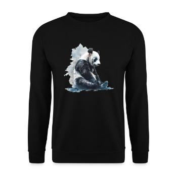 Panda Bear Aquarelles Panda japonais - Sweat-shirt Unisexe - noir - Devant - Alina (178cm) & Michal (187cm)