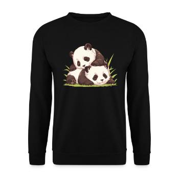 Panda Bear Cub Panda japonais - Sweat-shirt Unisexe - noir - Devant - Alina (178cm) & Michal (187cm)