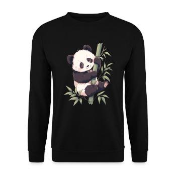 Panda Ours Grimpant Panda Japonais - Sweat-shirt Unisexe - noir - Devant - Alina (178cm) & Michal (187cm)