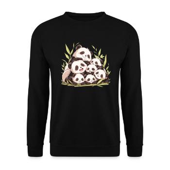 Famille d’ours panda Panda japonais - Sweat-shirt Unisexe - noir - Devant - Alina (178cm) & Michal (187cm)