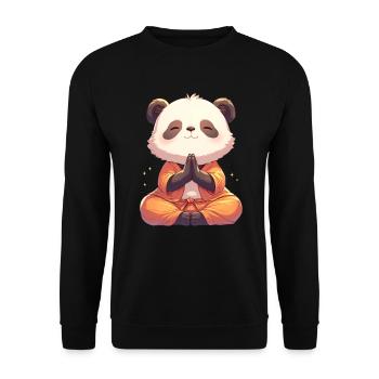 Panda Bear Yoga Japanese Giant Panda - Unisex Sweatshirt - black - Front - Alina (178cm) & Michal (187cm)