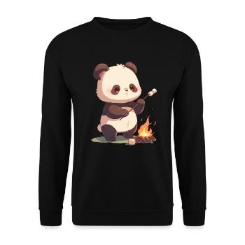 Pandabär Marshmallows Japanischer Riesenpanda - Unisex Pullover - Schwarz - Vorne - Alina (178cm) & Michal (187cm)