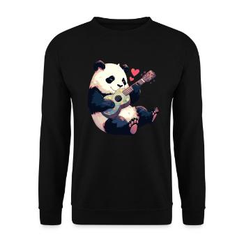 Panda Bear Ukulélé Panda géant japonais - Sweat-shirt Unisexe - noir - Devant - Alina (178cm) & Michal (187cm)