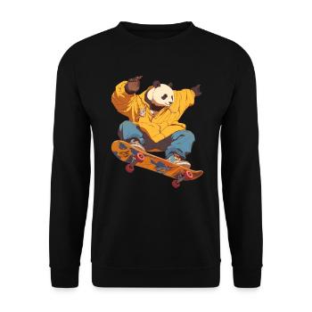 Panda Bear Skater Panda géant japonais - Sweat-shirt Unisexe - noir - Devant - Alina (178cm) & Michal (187cm)