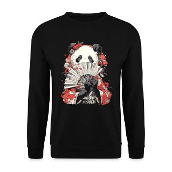 Panda Ours Geisha Panda géant japonais - Sweat-shirt Unisexe - noir - Devant - Alina (178cm) & Michal (187cm)