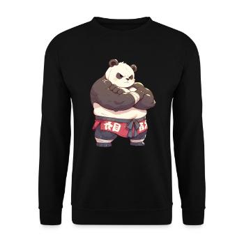 Panda Bear Sumo Catcher Panda géant japonais - Sweat-shirt Unisexe - noir - Devant - Alina (178cm) & Michal (187cm)