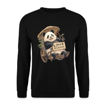 Panda Bear Rickshaw Japanese Giant Panda - Unisex Sweatshirt - black - Front - Alina (178cm) & Michal (187cm)