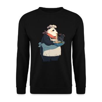 Pandabär-Ramen Japanischer Riesenpanda - Unisex Pullover - Schwarz - Vorne - Alina (178cm) & Michal (187cm)