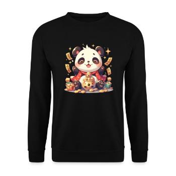 Panda Bear Meniki Neko Panda géant japonais - Sweat-shirt Unisexe - noir - Devant - Alina (178cm) & Michal (187cm)