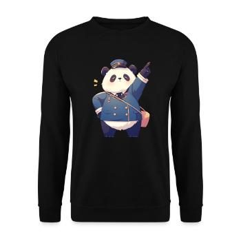 Pandabär Japanischer Shinkansen Riesenpanda - Unisex Pullover - Schwarz - Vorne - Alina (178cm) & Michal (187cm)