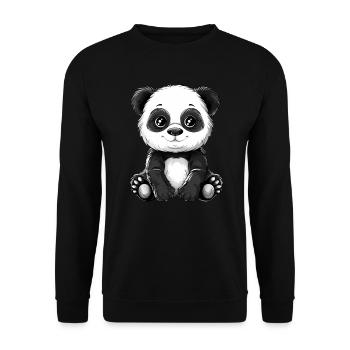 Panda Bear Japanese Giant Panda - Unisex Sweatshirt - black - Front - Alina (178cm) & Michal (187cm)