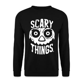Scary Things - Skull Totenkopf - Unisex Pullover - Schwarz - Vorne - Alina (178cm) & Michal (187cm)
