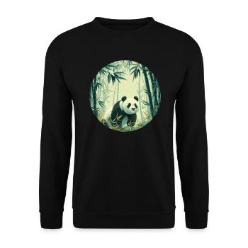 Panda Bear Bamboo Forest Japanese Giant Panda - Unisex Sweatshirt - black - Front - Alina (178cm) & Michal (187cm)
