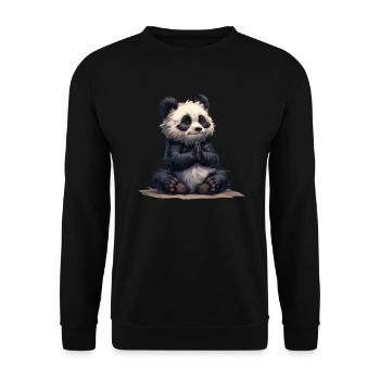 Panda Bear Yoga Japanese Giant Panda - Unisex Sweatshirt - black - Front - Alina (178cm) & Michal (187cm)