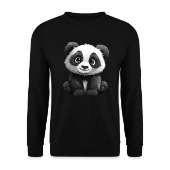 Panda Ours Yeux Scintillants Panda Géant Japonais - Sweat-shirt Unisexe - noir - Devant - Alina (178cm) & Michal (187cm)