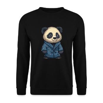 Pandabär Pyjamas Japanischer Riesenpanda - Unisex Pullover - Schwarz - Vorne - Alina (178cm) & Michal (187cm)