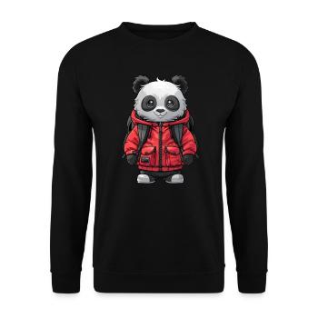 Panda Ours Écolier Panda Géant Japonais - Sweat-shirt Unisexe - noir - Devant - Alina (178cm) & Michal (187cm)