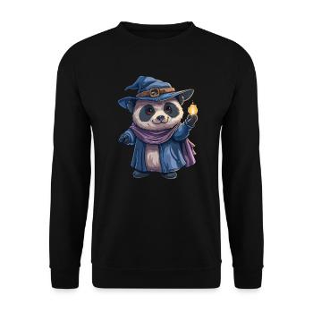 Panda Bear Wizard Japanese Giant Panda - Unisex Sweatshirt - black - Front - Alina (178cm) & Michal (187cm)