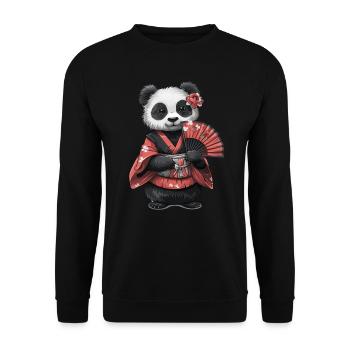 Panda Ours Geisha Panda géant japonais - Sweat-shirt Unisexe - noir - Devant - Alina (178cm) & Michal (187cm)