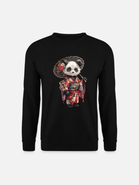 Pandabär Geisha Japanischer Riesenpanda - Unisex Pullover - Schwarz