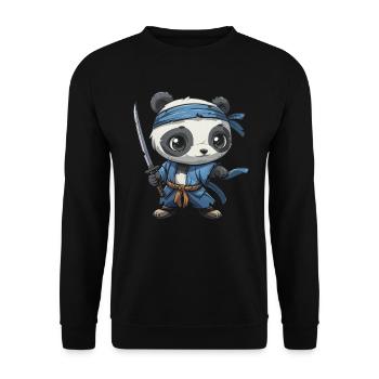 Panda Bear Ninja Panda géant japonais - Sweat-shirt Unisexe - noir - Devant - Alina (178cm) & Michal (187cm)