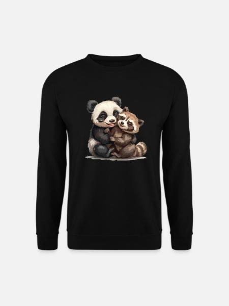 Pandabär Tanuki Japanischer Riesenpanda - Unisex Pullover - Schwarz