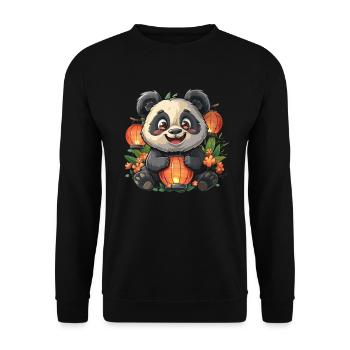 Pandabär-Laternenfest Japanischer Riesenpanda - Unisex Pullover - Schwarz - Vorne - Alina (178cm) & Michal (187cm)