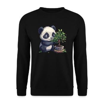 Panda Ours Bonsaï Panda géant japonais - Sweat-shirt Unisexe - noir - Devant - Alina (178cm) & Michal (187cm)
