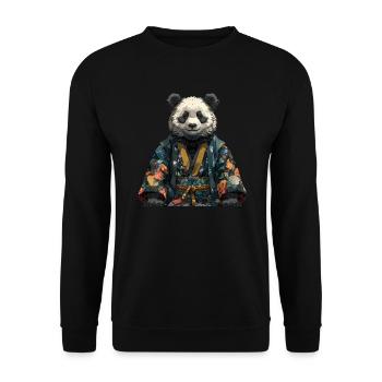 Kimono Panda Ours Panda Géant Japonais - Sweat-shirt Unisexe - noir - Devant - Alina (178cm) & Michal (187cm)