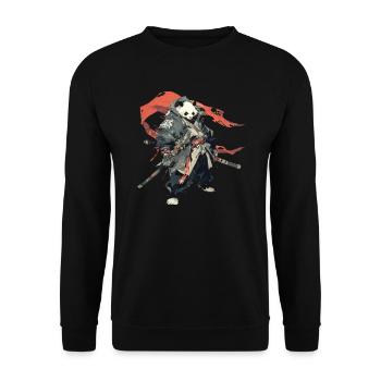 Pandabär Yokai Japanischer Riesenpanda - Unisex Pullover - Schwarz - Vorne - Alina (178cm) & Michal (187cm)