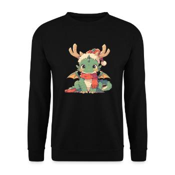 Dragon Christmas Dragon Kids - Unisex Sweatshirt - black - Front - Alina (178cm) & Michal (187cm)