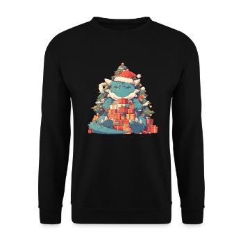 Dragon Christmas Dragon Kids - Unisex Sweatshirt - black - Front - Alina (178cm) & Michal (187cm)