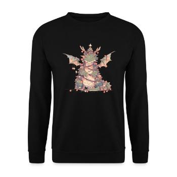 Dragon Christmas Dragon Kids - Unisex Sweatshirt - black - Front - Alina (178cm) & Michal (187cm)