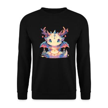 Dragon Christmas Dragon Kids - Unisex Sweatshirt - black - Front - Alina (178cm) & Michal (187cm)