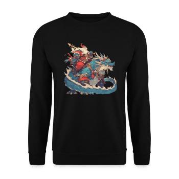 Dragon Christmas Dragon Kids - Unisex Sweatshirt - black - Front - Alina (178cm) & Michal (187cm)