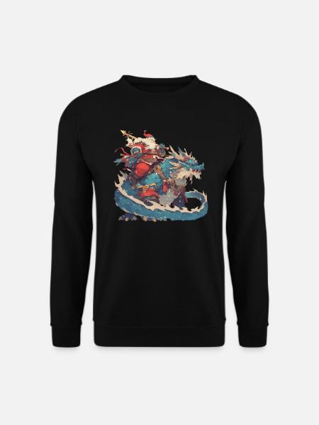 Drache Weihnachten Drache Kinder - Unisex Pullover - Schwarz