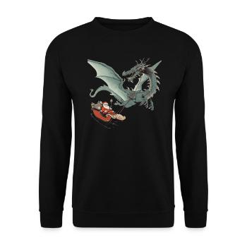 Dragon Christmas Dragon Kids - Unisex Sweatshirt - black - Front - Alina (178cm) & Michal (187cm)