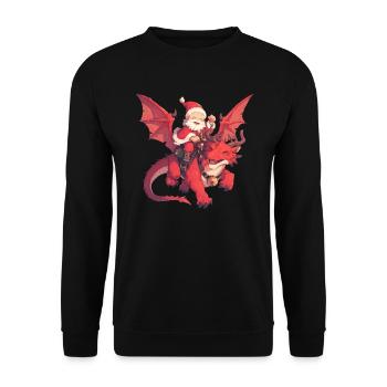 Dragon Christmas Dragon Kids - Unisex Sweatshirt - black - Front - Alina (178cm) & Michal (187cm)