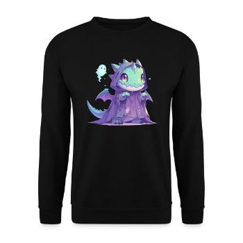 Dragon Ghost Halloween Dragon Kids - Unisex Sweatshirt - black - Front - Alina (178cm) & Michal (187cm)