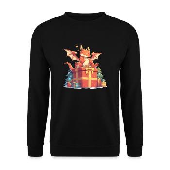 Drache Weihnachten Drache Kinder - Unisex Pullover - Schwarz - Vorne - Alina (178cm) & Michal (187cm)
