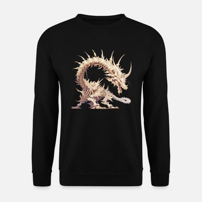 Drache Skelett Halloween Drache Kinder - Unisex Pullover - Schwarz