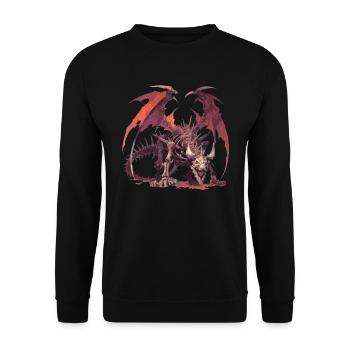 Dragon Skeleton Halloween Dragon Kids - Unisex Sweatshirt - black - Front - Alina (178cm) & Michal (187cm)