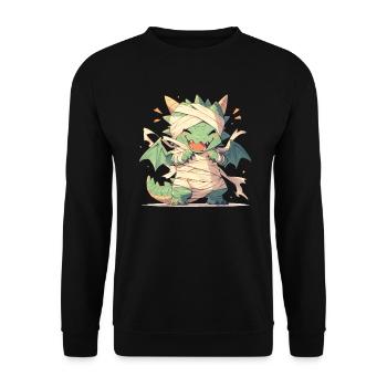 Dragon Mummy Halloween Dragon Kids - Unisex Sweatshirt - black - Front - Alina (178cm) & Michal (187cm)