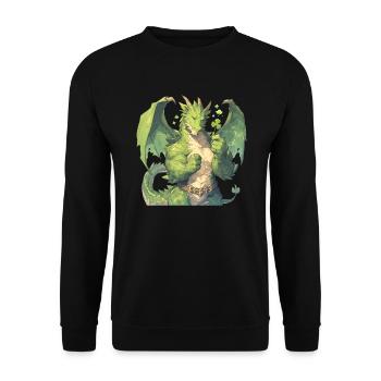 Dragon Shemrock St. Patrick's Day Dragon Kids - Unisex Sweatshirt - black - Front - Alina (178cm) & Michal (187cm)