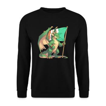 Dragon Irish St. Patrick's Day Dragon Kids - Unisex Sweatshirt - black - Front - Alina (178cm) & Michal (187cm)